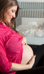 pregnant woman at home