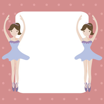 Ballet girls cartoon with empty space for your text