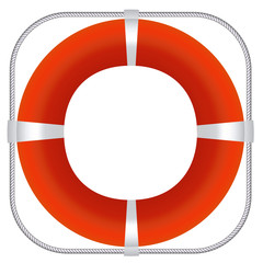EPS-10 Vector of Red Life Buoy, Isolated On White Background