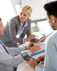 Executive woman making business presentation