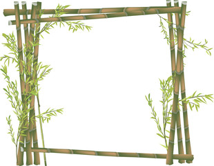 bamboo green frame on white