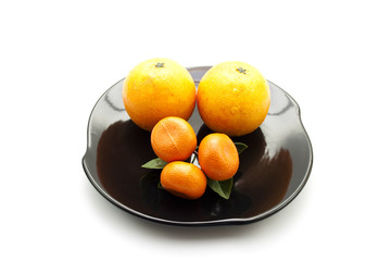 Plastik Obst auf Teller