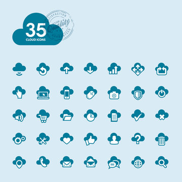 Set of cloud computing icons