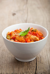 chicken baked with vegetables