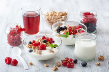 healthy breakfast with yogurt and granola