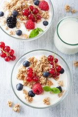 healthy breakfast with yogurt and granola