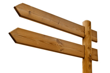 wooden signpost isolated