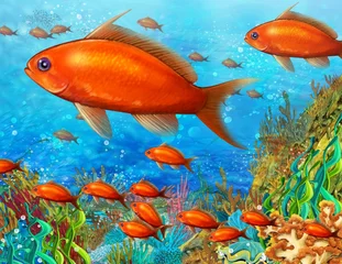Foto op Aluminium Het koraalrif - illustratie voor de kinderen © honeyflavour