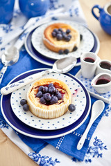 Cheesecake with fresh blueberries