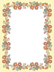 Frame of flower on empty space