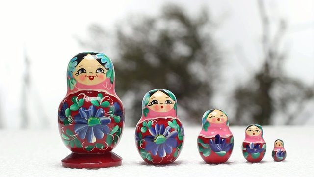 matrishka dolls over white