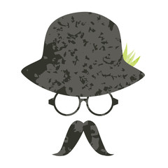Hat, sunglasses and mustache vector