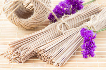 Raw soba for traditional asian dish