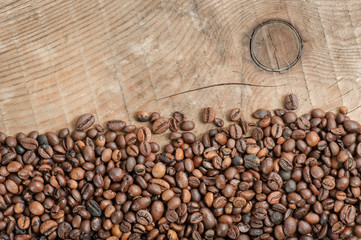 coffee beans on wooden table