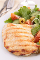 grilled meat with vegetables