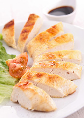 grilled meat with vegetables