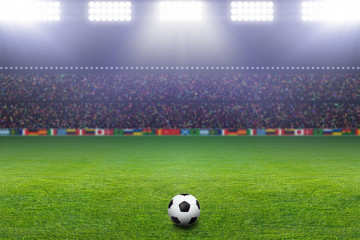 Obraz premium Piłka nożna, stadion, światło