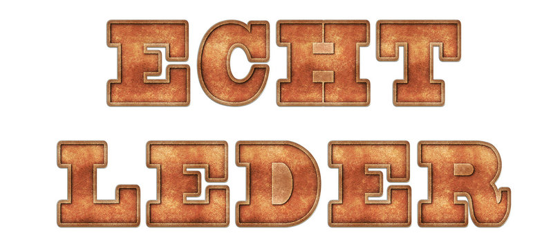 Schrift "Echt Leder"