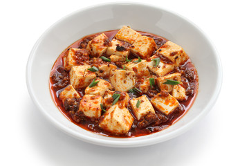 sichuan mapo tofu, chinese food - obrazy, fototapety, plakaty