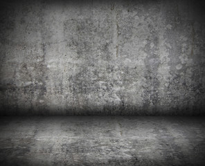 old grunge interior, stone wall and floor background