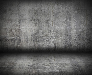 old grunge interior, stone wall and floor background