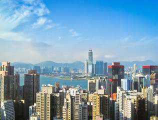Skyscrapers in Hong Kong with sun 3