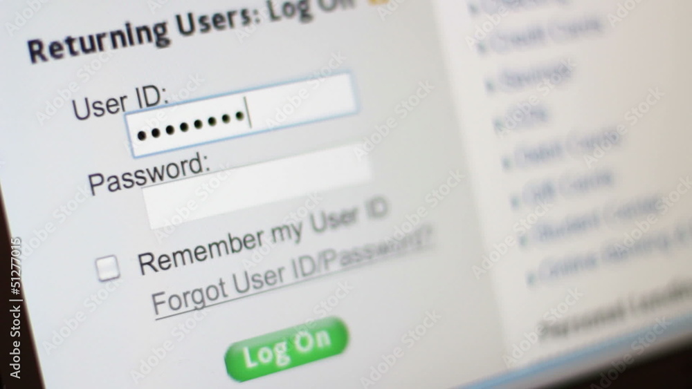 Wall mural password screen on a computer or website