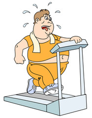 Fat man and  treadmill
