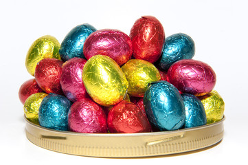 Colorful Easter eggs on a dish - 51277494