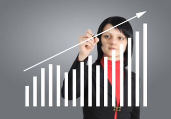 woman drawing graph