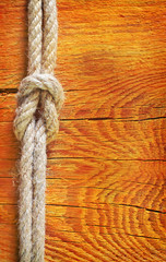 rope on wooden background