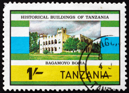Postage stamp Tanzania 1983 Bagamoyo Boma, Historical Building