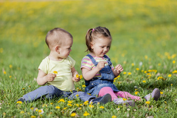 Kids in the spring field
