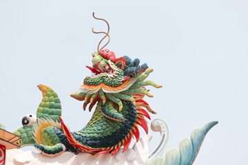 The Dragon and fish combination,Chinese sculpture.