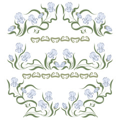 vignette with blue irises