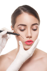 woman before plastic surgery operation