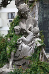Naklejka premium Sculpture in the cemetery of Recoleta, Buenos Aires, Argentina