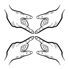hand drawing hand direction