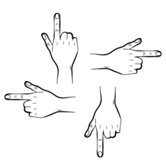 hand drawing hand direction