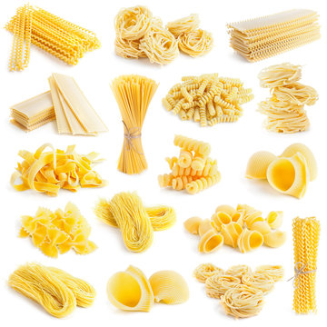 Pasta Collection Isolated On White