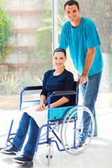 caring husband and handicapped wife