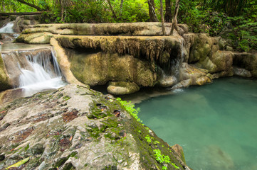 Naklejka premium The waterfall in rain forest is beautiful.
