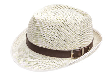A white fedora hat isolated on white background