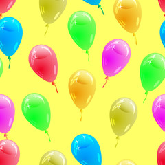 Background with glossy multicolored balloons. . Seamless wallpap