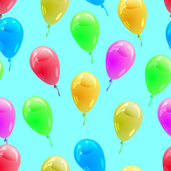 Background with glossy multicolored balloons. . Seamless wallpap