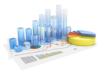 Graphs of financial analysis - Isolated © Dreaming Andy