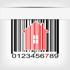 Barcode image with red strip