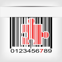Barcode image with red strip