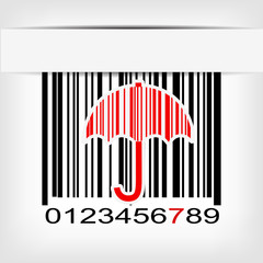 Fototapeta na wymiar Barcode image with red strip