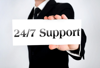 Businessman showing card